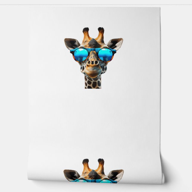 Papel Pintado Giraffe graciosa sonriente con gafas de sol (Desenrollar)