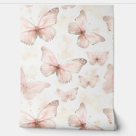 Papel Pintado Girly Pink Butterflies