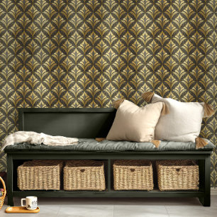 Papel Pintado Glam Art Deco Black Gold ID1033