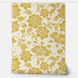 Papel Pintado Glamoroso Lace Floral de Oro