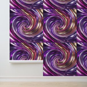 Papel Pintado Glamoroso Purple Gold Disco Swirl Peel y Stick