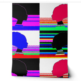 Papel Pintado Glitch Afro Profile – Pop Art Wallpaper