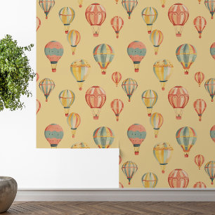 Papel Pintado Globos Aerostáticos Amarillos Habitación del Bebé
