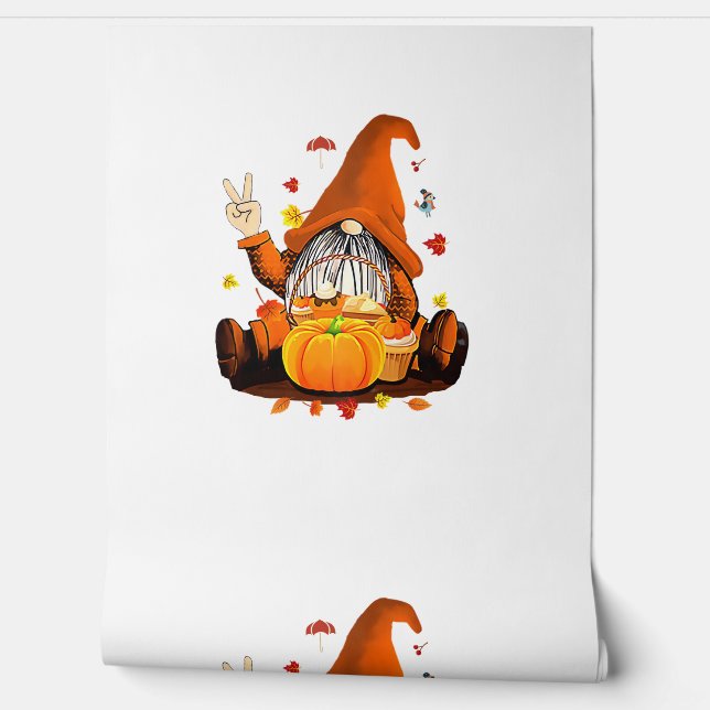 Papel Pintado Gnomes Cae otoño Cute Halloween Acción de Gracias  (Desenrollar)