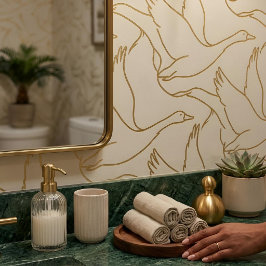 Papel Pintado Gold Filigree Art Deco | Goose Antique Cream