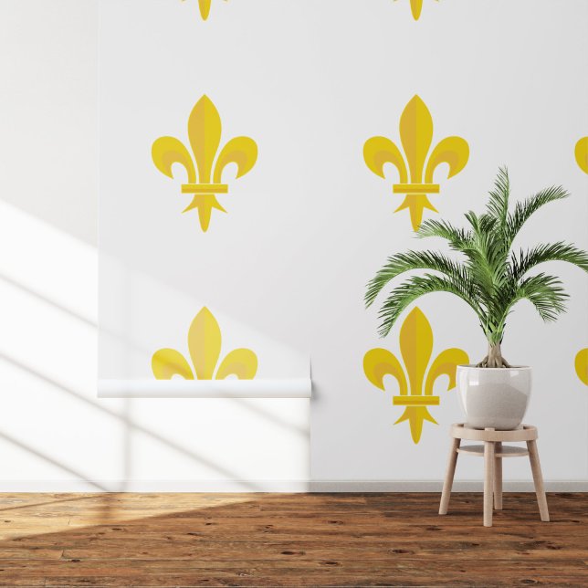 Papel Pintado Gold Fleur de Lis (Gold Fleur de Lis Wallpaper)