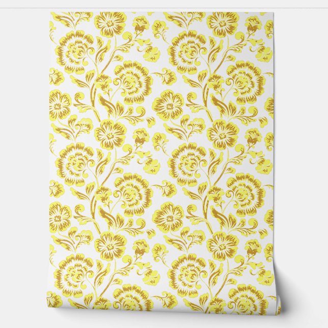 Papel Pintado Gold Flowers (Desenrollar)