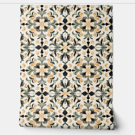 Papel Pintado Golden Flourite Petite - Oro, negro, sabio