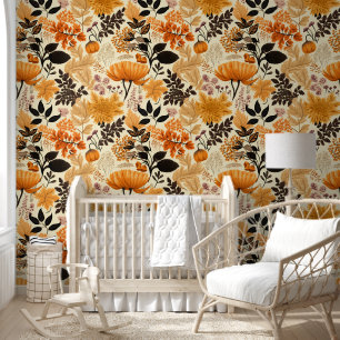 Papel Pintado Golden Otumn Floral Medley