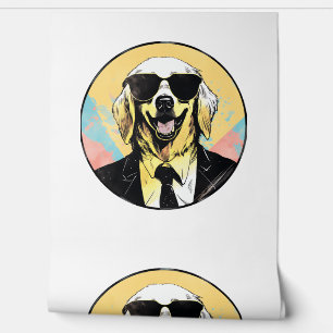 Papel Pintado Golden Retriever Dog Businessman