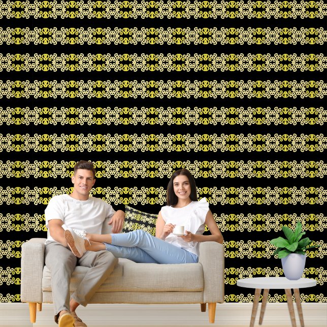 Papel Pintado Golden Yellow Ornamental Seamless Stripe Pattern (Subido por el creador)