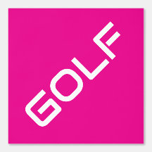 GOLF fondo rosa brillante del texto blanco moderno