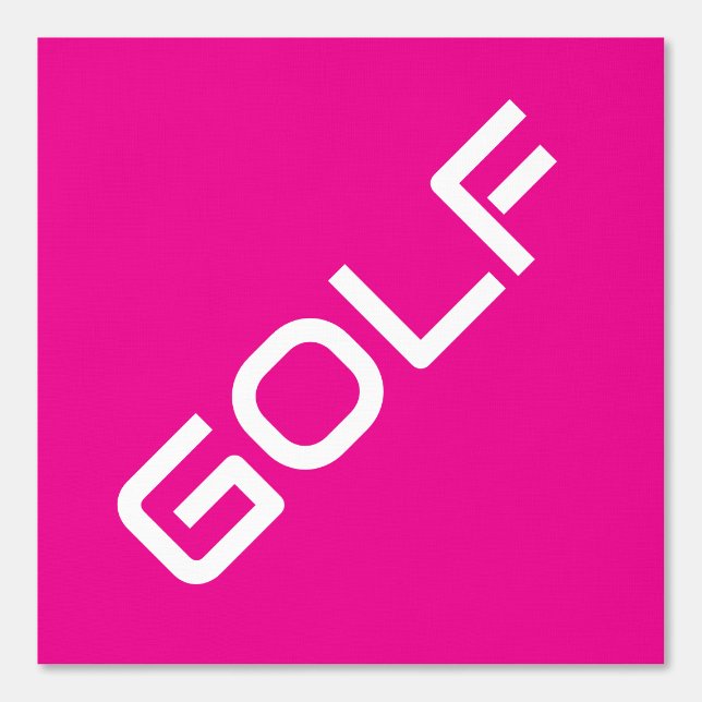 Papel Pintado GOLF fondo rosa brillante del texto blanco moderno (Anverso)