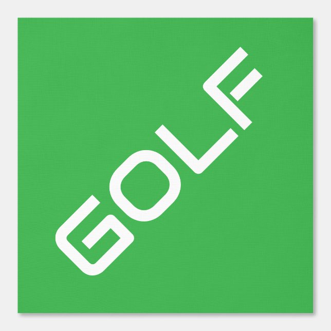 Papel Pintado GOLF Texto blanco moderno brillante fondo verde (Anverso)