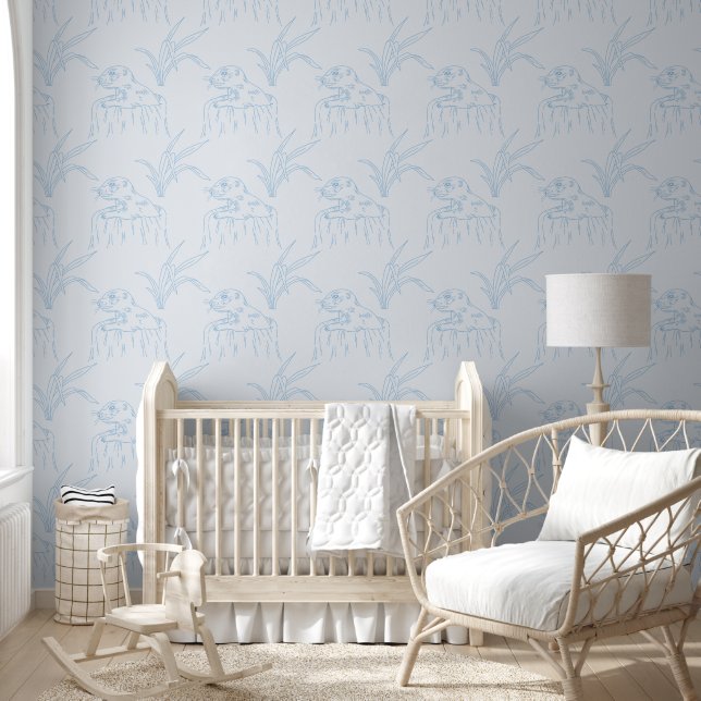 Papel Pintado Gopher Blue Line Art Baby Room (Niños)