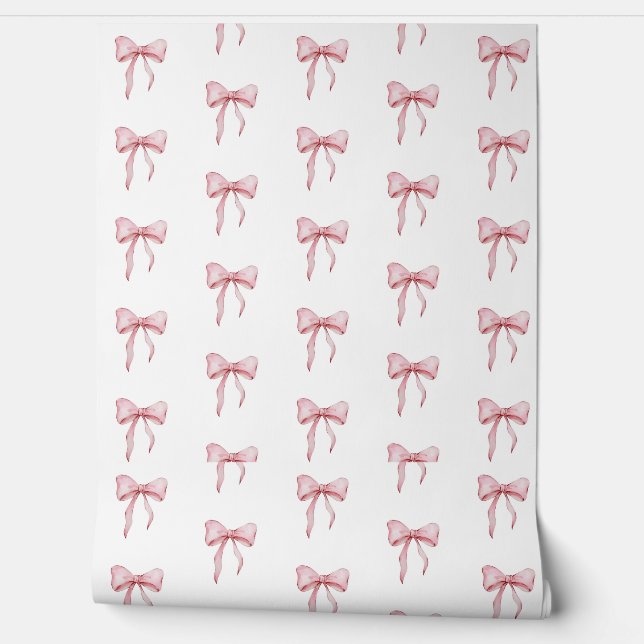 Papel Pintado Graceful Pink Ribbon Pattern (Desenrollar)