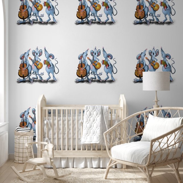 Papel Pintado Graciosa banda de música del ratón (Niños)