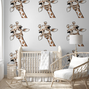 Papel Pintado Graciosa jirafa feliz