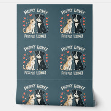 Gracioso Gato y Perro Cute Mascota Pareja Personal