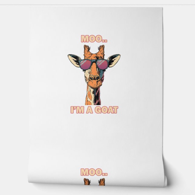 Papel Pintado Gracioso Giraffe Moo (Desenrollar)