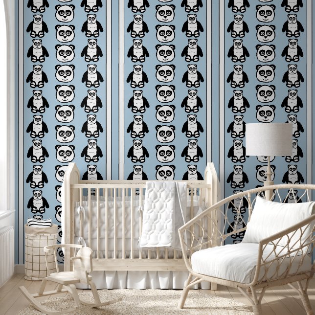 Papel Pintado Gracioso Pandas (Niños)