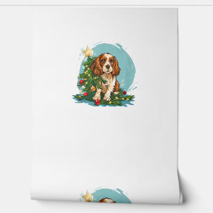 Papel Pintado Gracioso traje de perro festivo con Navidades deco
