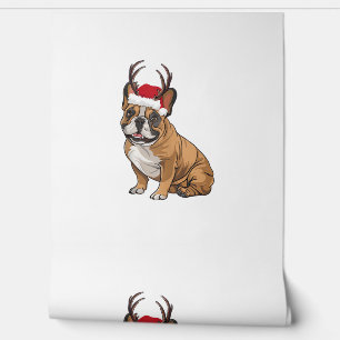 Papel Pintado Graciosos Navidades de Bulldog franceses