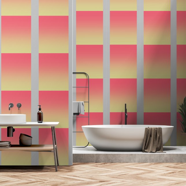 Papel Pintado Gradiente amarillo rosa (Baño)