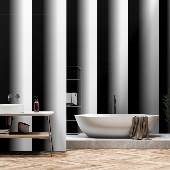 Papel Pintado Gradiente negro y gris a blanco (Baño)