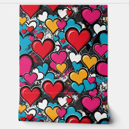 Papel Pintado Graffiti Hearts