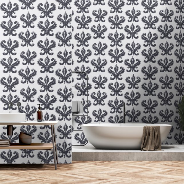 Papel Pintado Gráfico de Damask (Baño)