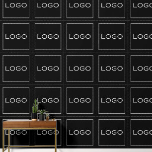 Papel Pintado Gran foto con logotipo cuadrado en un patrón simpl