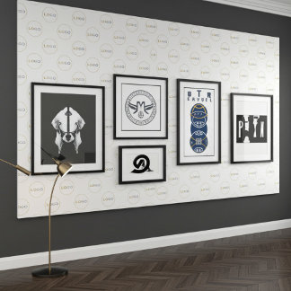 Papel Pintado Gran logotipo redondeado Foto Modelo escalonado bl