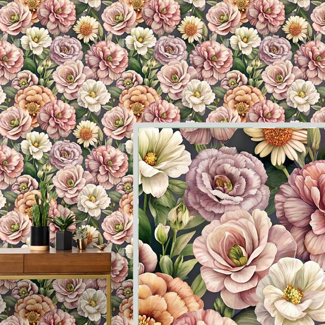 Papel Pintado Gran negrita y bello Naranja de malva rosa blanco (Subido por el creador)