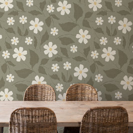 Papel Pintado Granja Moderna Daisy Oliva Atenuada y Tonos Terros