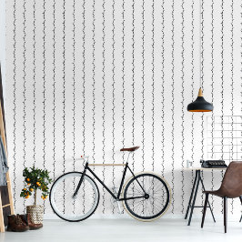 Papel Pintado Grasa de trigo negro y blanco a rayas