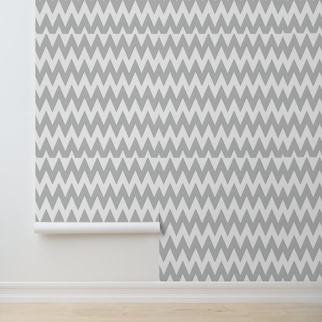 Papel Pintado Gray and white Chevron Pattern  (Solicitud)