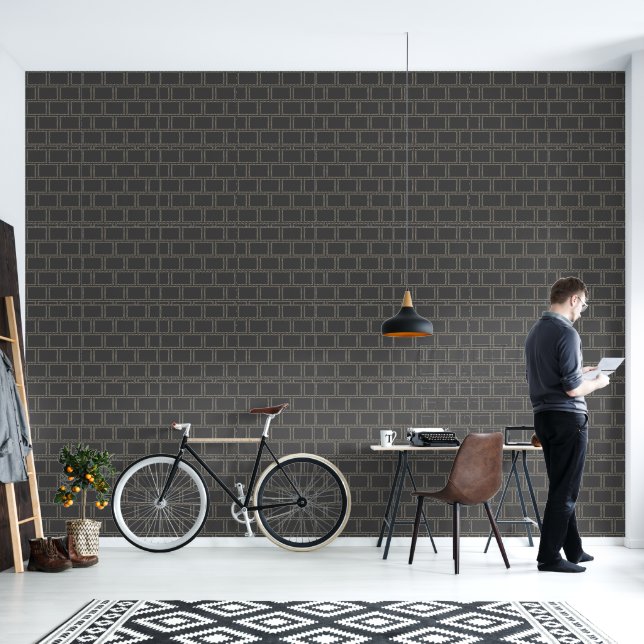 Papel Pintado Gray Lattice Geo (Sala de estar)