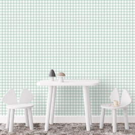 Papel Pintado Green gingham check linda casa de campo simple