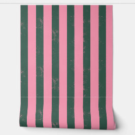 Papel Pintado Green & Pink Vertical Stripe