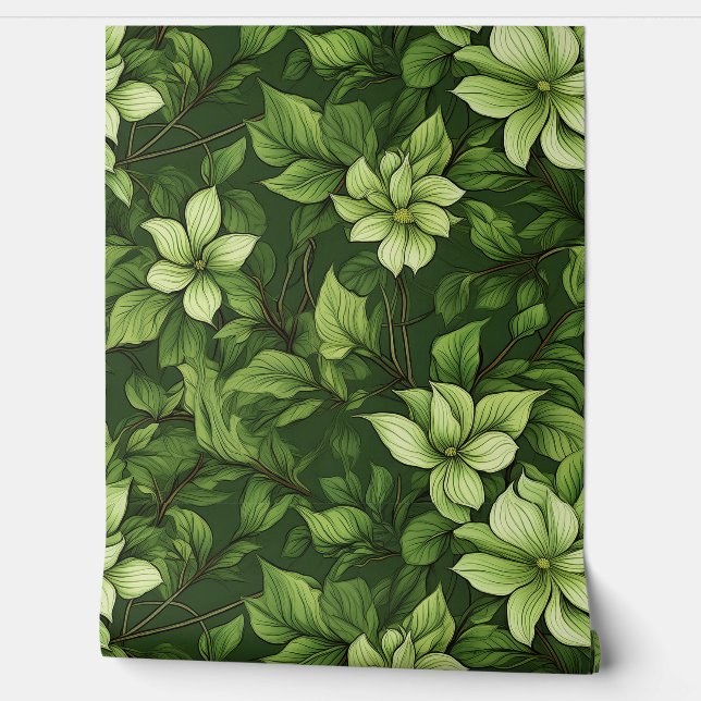 Papel Pintado Green wall pattern (Desenrollar)