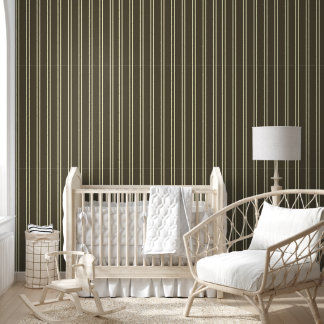 Papel Pintado Green & White Striped Wallpaper 