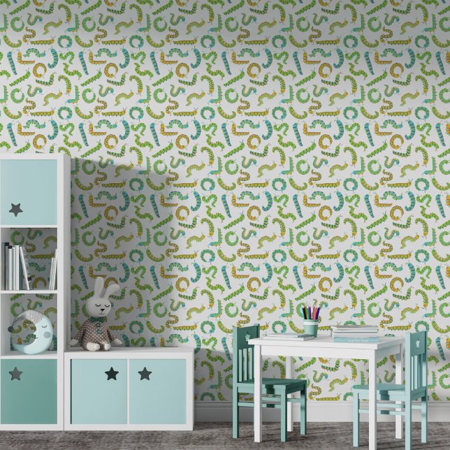 Papel Pintado Green Yellow Blue Caterpillar Pattern Boy Nursery (Subido por el creador)