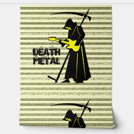 Papel Pintado Grim Reaper Guitar ☠️ Diseño de 💀 Cráneo Gótico