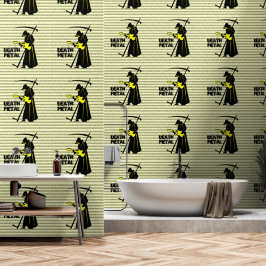Papel Pintado Grim Reaper Guitar ☠️ Diseño de 💀 Cráneo Gótico