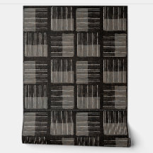 Gris Black Wallpaper Retro Mid Century Moderno
