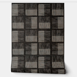 Papel Pintado Gris Black Wallpaper Retro Mid Century Moderno