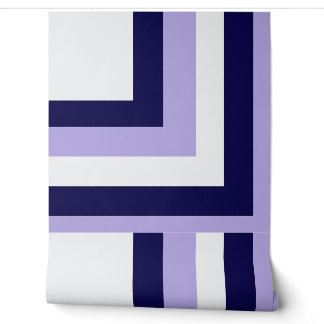 Papel Pintado Gris Claro Navy Lavanda Bauhaus en Forma de L