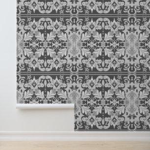 Papel Pintado Gris Victorian Elegance