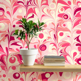 Papel Pintado Groovy Retro Marbble Pink